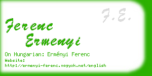 ferenc ermenyi business card
