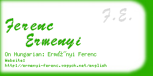 ferenc ermenyi business card